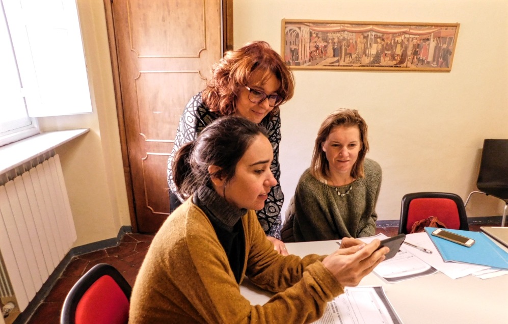 Girls in an Italian language class in Florence